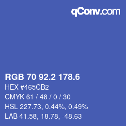 カラーコード: RGB 70 92.2 178.6 | qconv.com