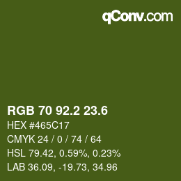カラーコード: RGB 70 92.2 23.6 | qconv.com