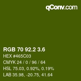 カラーコード: RGB 70 92.2 3.6 | qconv.com