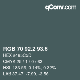 カラーコード: RGB 70 92.2 93.6 | qconv.com