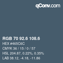 カラーコード: RGB 70 92.6 108.6 | qconv.com