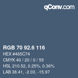 カラーコード: RGB 70 92.6 116 | qconv.com