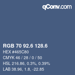 カラーコード: RGB 70 92.6 128.6 | qconv.com
