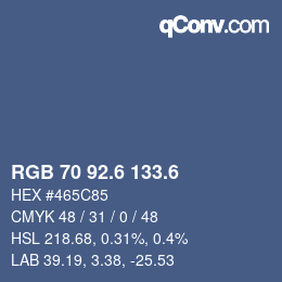 カラーコード: RGB 70 92.6 133.6 | qconv.com