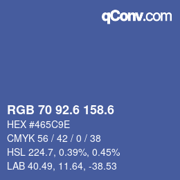 カラーコード: RGB 70 92.6 158.6 | qconv.com