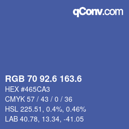 カラーコード: RGB 70 92.6 163.6 | qconv.com