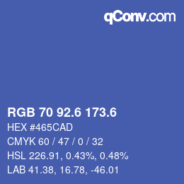 カラーコード: RGB 70 92.6 173.6 | qconv.com