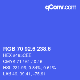 カラーコード: RGB 70 92.6 238.6 | qconv.com