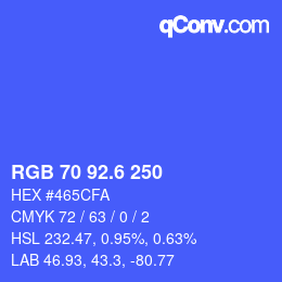 カラーコード: RGB 70 92.6 250 | qconv.com
