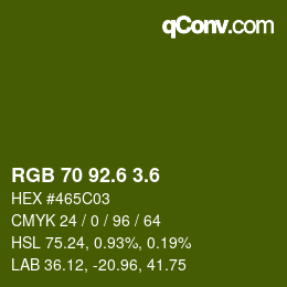 カラーコード: RGB 70 92.6 3.6 | qconv.com