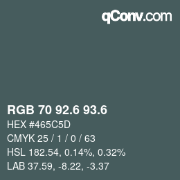 カラーコード: RGB 70 92.6 93.6 | qconv.com