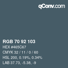 Color code: RGB 70 92 103 | qconv.com