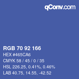 カラーコード: RGB 70 92 166 | qconv.com