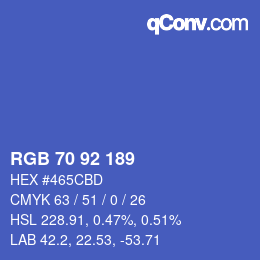カラーコード: RGB 70 92 189 | qconv.com