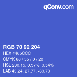 カラーコード: RGB 70 92 204 | qconv.com