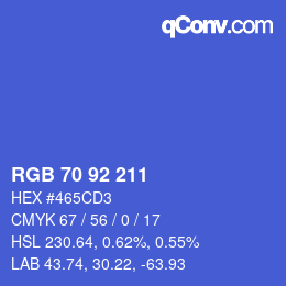 颜色代码: RGB 70 92 211 | qconv.com