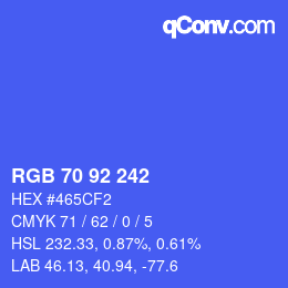 カラーコード: RGB 70 92 242 | qconv.com