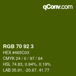 カラーコード: RGB 70 92 3 | qconv.com