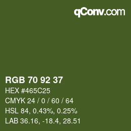 颜色代码: RGB 70 92 37 | qconv.com