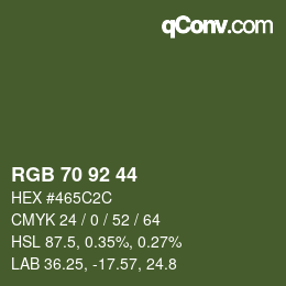 カラーコード: RGB 70 92 44 | qconv.com