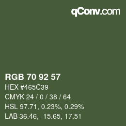 カラーコード: RGB 70 92 57 | qconv.com