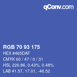 Color code: RGB 70 93 175 | qconv.com