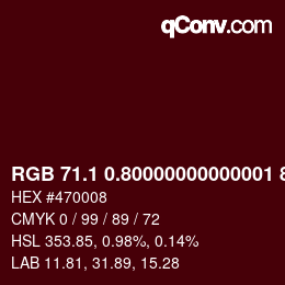 カラーコード: RGB 71.1 0.80000000000001 8 | qconv.com