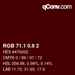 カラーコード: RGB 71.1 0.8 2 | qconv.com