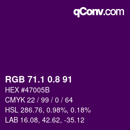 カラーコード: RGB 71.1 0.8 91 | qconv.com