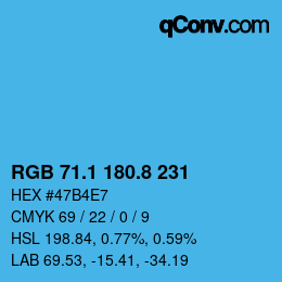 Color code: RGB 71.1 180.8 231 | qconv.com
