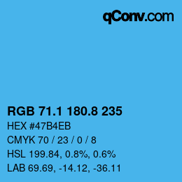 Color code: RGB 71.1 180.8 235 | qconv.com
