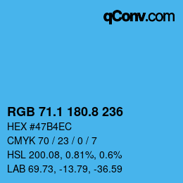 Color code: RGB 71.1 180.8 236 | qconv.com