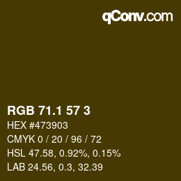 カラーコード: RGB 71.1 57 3 | qconv.com