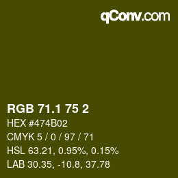 カラーコード: RGB 71.1 75 2 | qconv.com