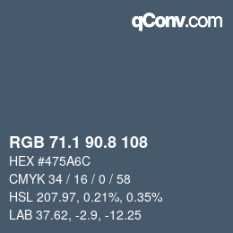 Color code: RGB 71.1 90.8 108 | qconv.com