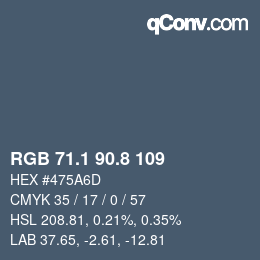 Color code: RGB 71.1 90.8 109 | qconv.com