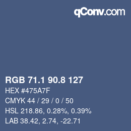 Color code: RGB 71.1 90.8 127 | qconv.com