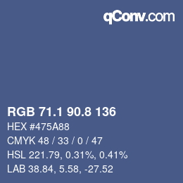 Color code: RGB 71.1 90.8 136 | qconv.com