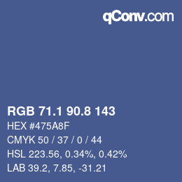 カラーコード: RGB 71.1 90.8 143 | qconv.com