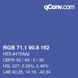Color code: RGB 71.1 90.8 162 | qconv.com
