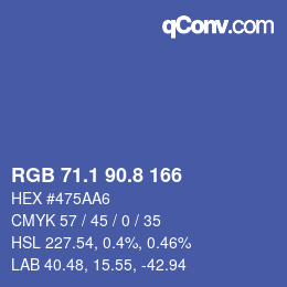 Color code: RGB 71.1 90.8 166 | qconv.com