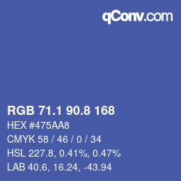 Color code: RGB 71.1 90.8 168 | qconv.com