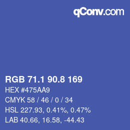 Color code: RGB 71.1 90.8 169 | qconv.com
