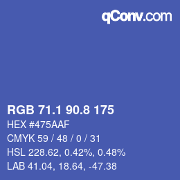 Farbcode: RGB 71.1 90.8 175 | qconv.com