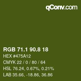 Color code: RGB 71.1 90.8 18 | qconv.com