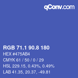 カラーコード: RGB 71.1 90.8 180 | qconv.com