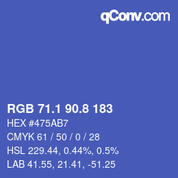 カラーコード: RGB 71.1 90.8 183 | qconv.com