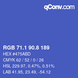 カラーコード: RGB 71.1 90.8 189 | qconv.com