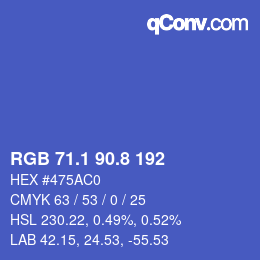 カラーコード: RGB 71.1 90.8 192 | qconv.com