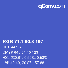 カラーコード: RGB 71.1 90.8 197 | qconv.com